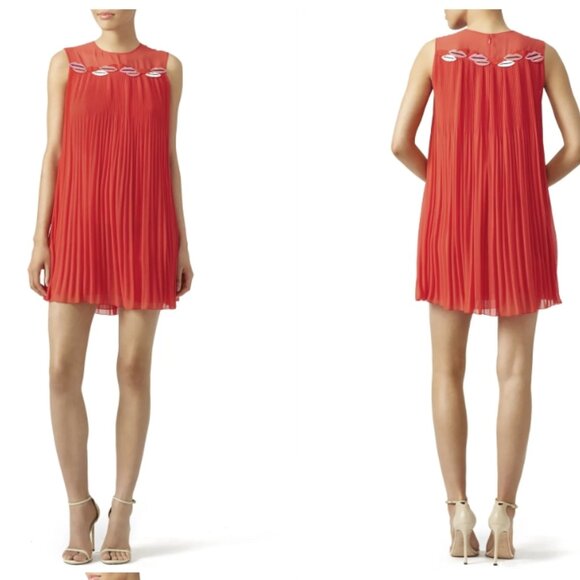 Giamba Little Lip Red Pleated Shift - Picture 1 of 7